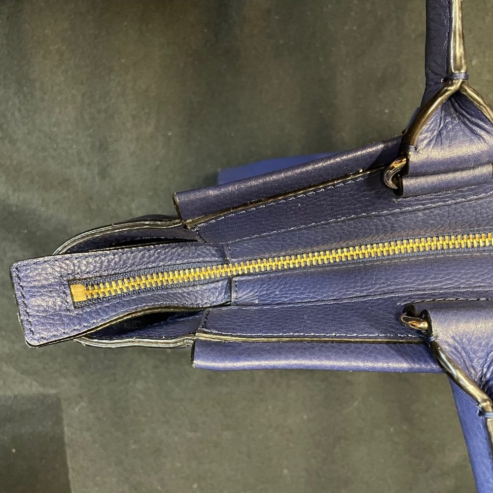 Kate Spade deep blue leather tote with bow - Picture 9 of 15